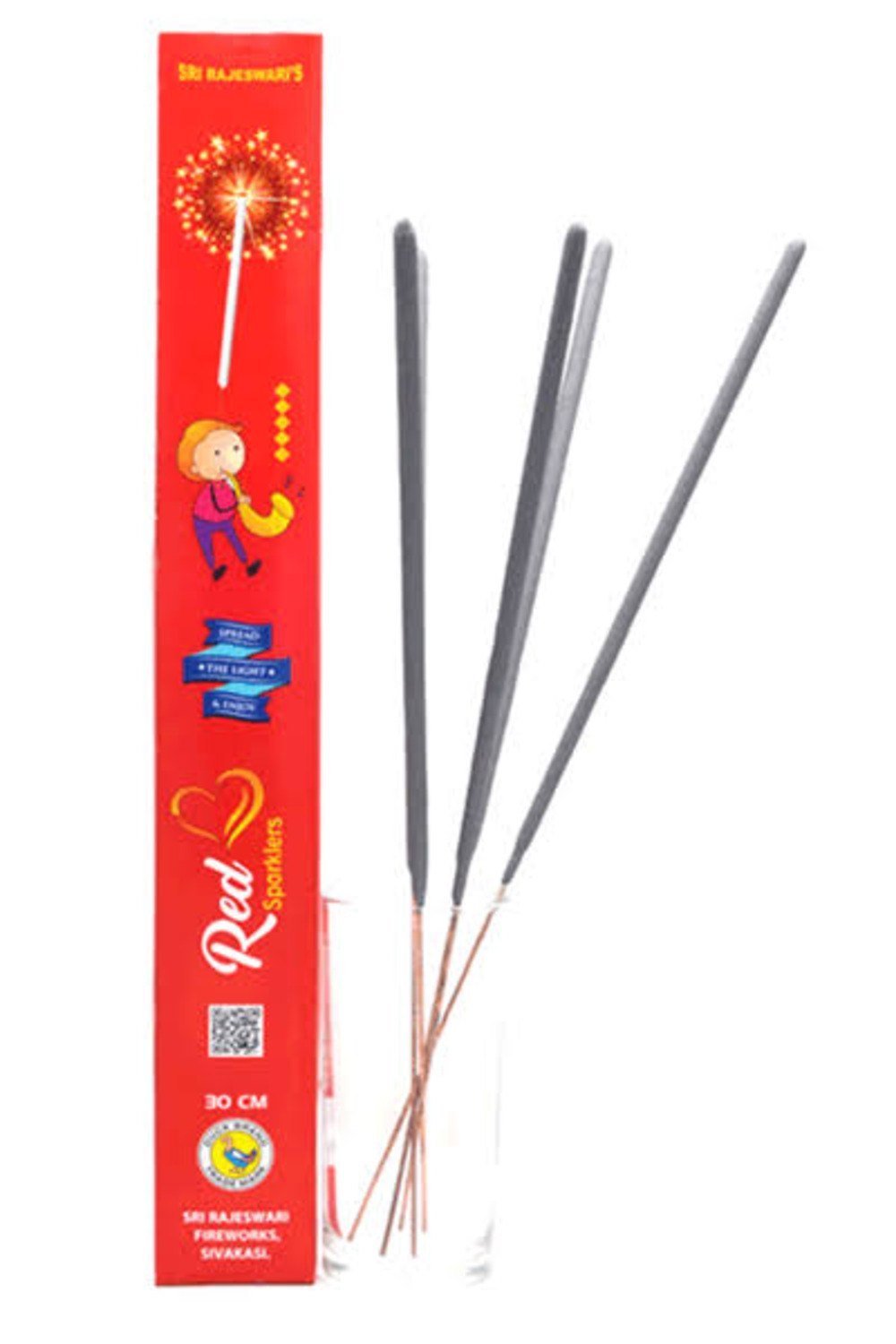 30 CM RED SPARKLERS- (5 PCS)