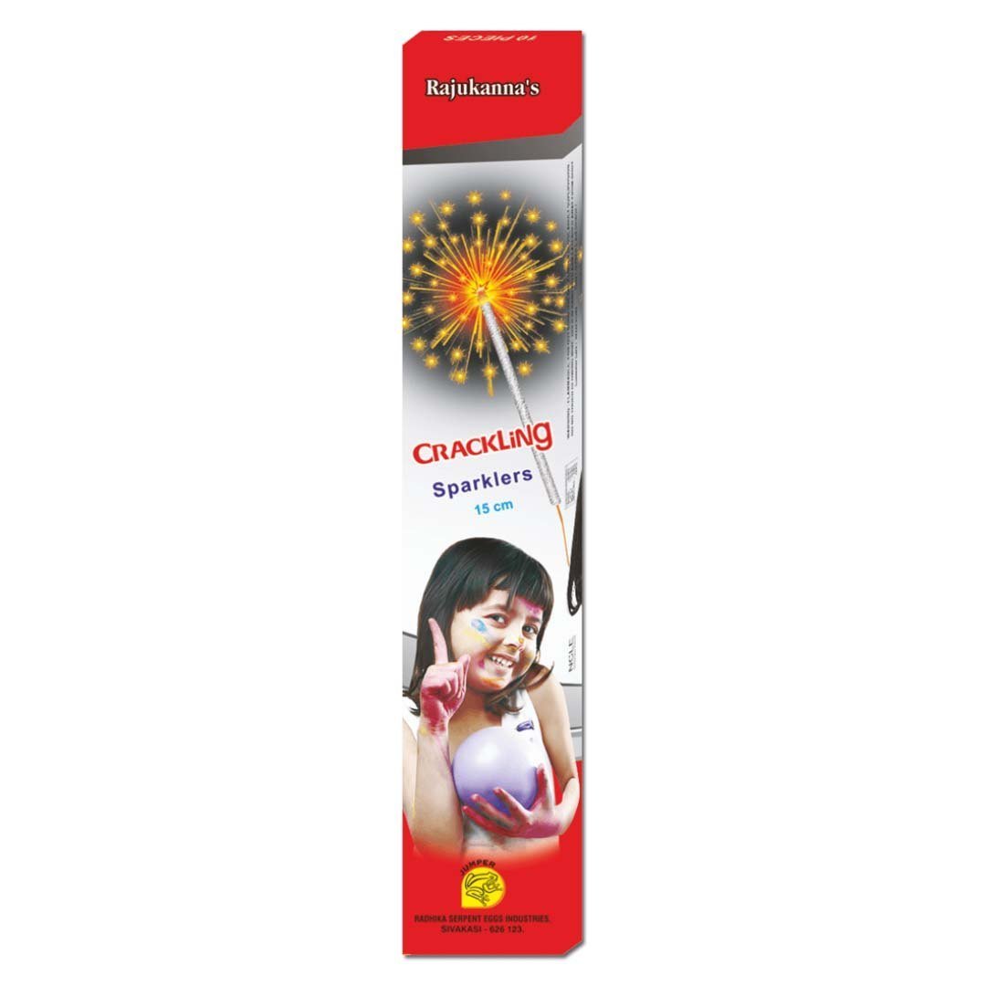 15 CM CRACKLING SPARKLERS- (10 PCS)